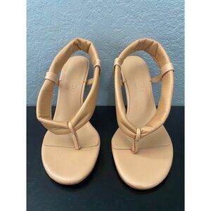 Rag & Co Singles Tan Stiletto‎ Heel Thong Sandals| Size 6.5 Women's